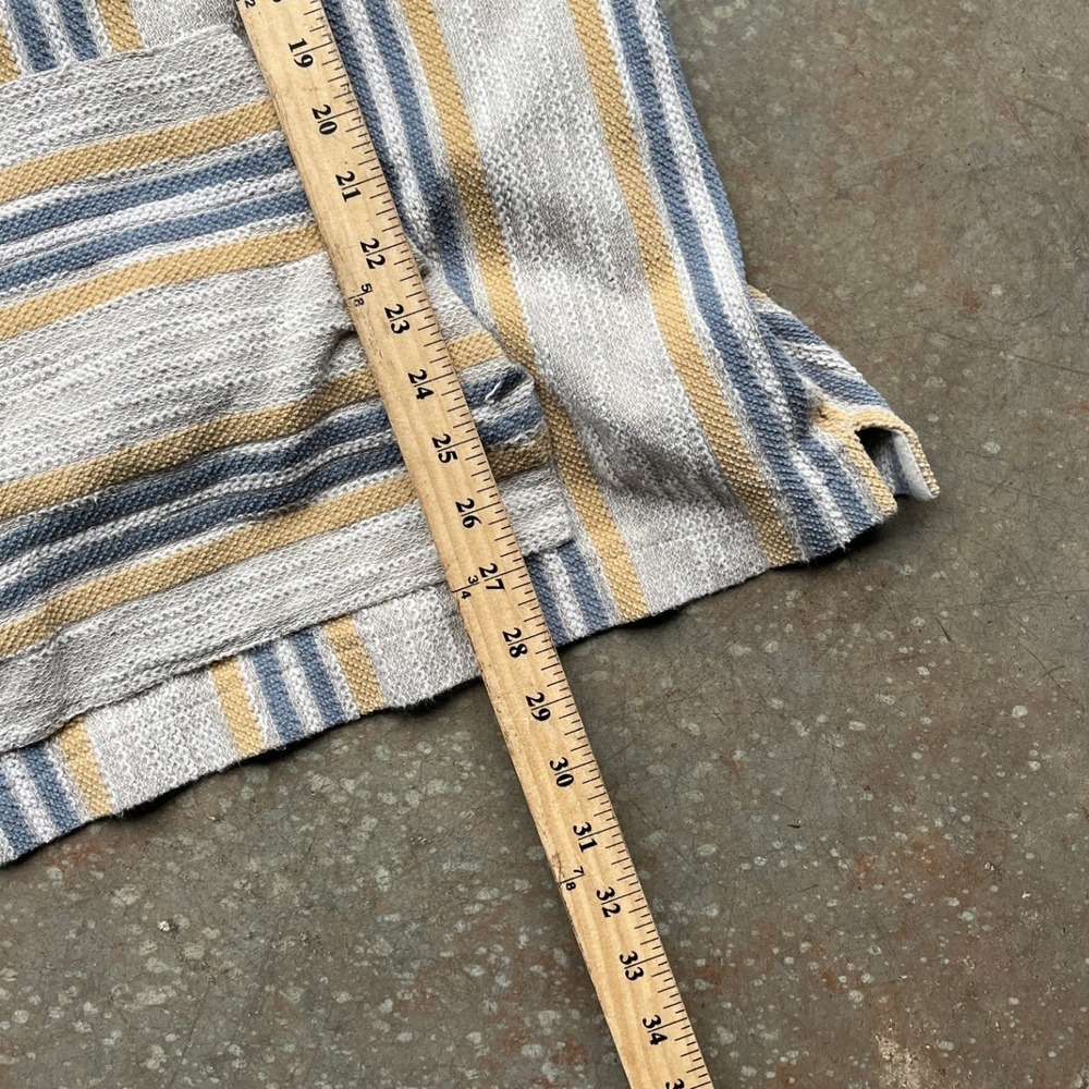 Faherty Mens Striped Baja Hoodie Cotton Knit Pullover Grey Blue MKF2032 XL - Picture 9 of 10